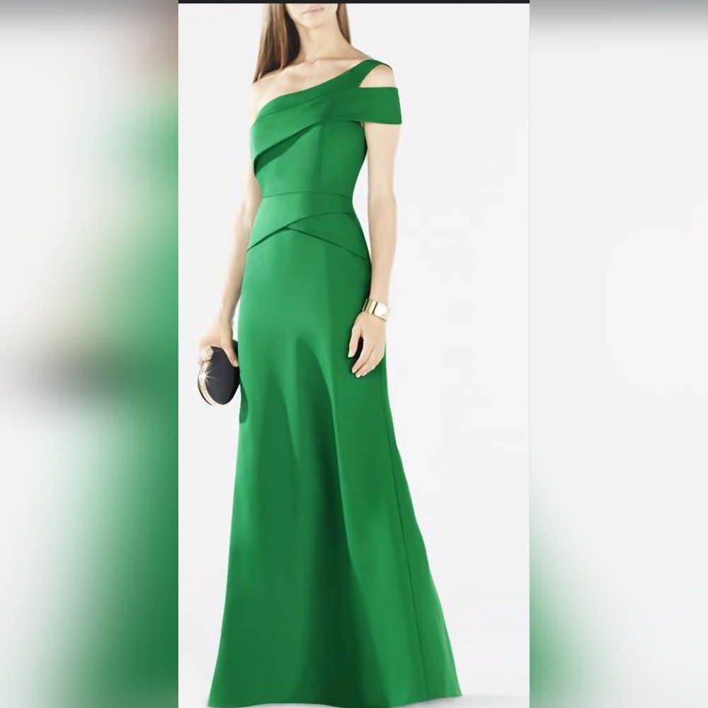 BCBGMAXAZRIA Annely One Shoulder Peplum Dress 👗